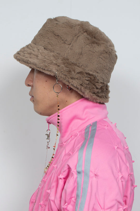 DETACHABLE JEWELRY BUCKET HAT BEIGE