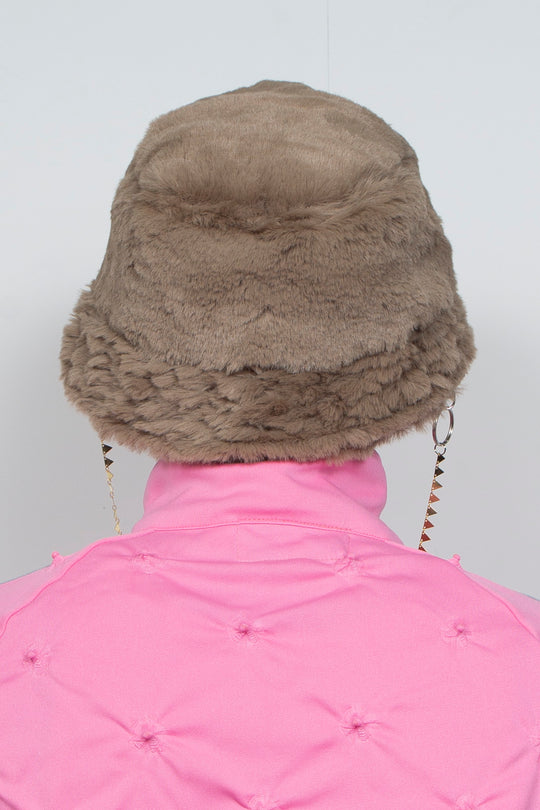 DETACHABLE JEWELRY BUCKET HAT BEIGE