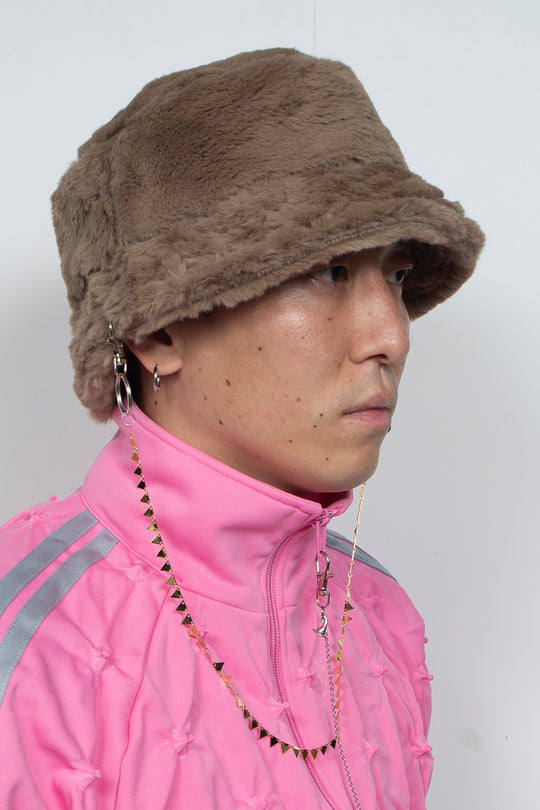 DETACHABLE JEWELRY BUCKET HAT BEIGE