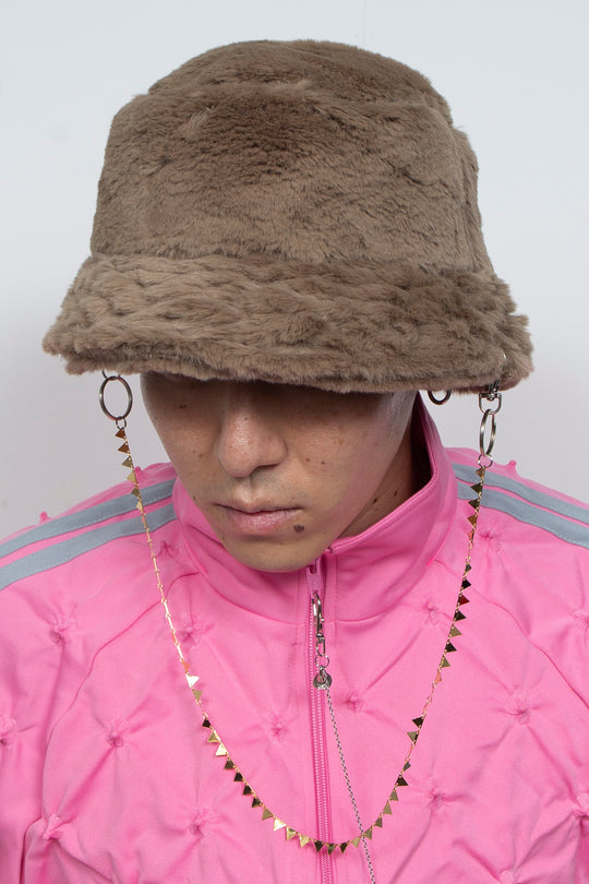 DETACHABLE JEWELRY BUCKET HAT BEIGE