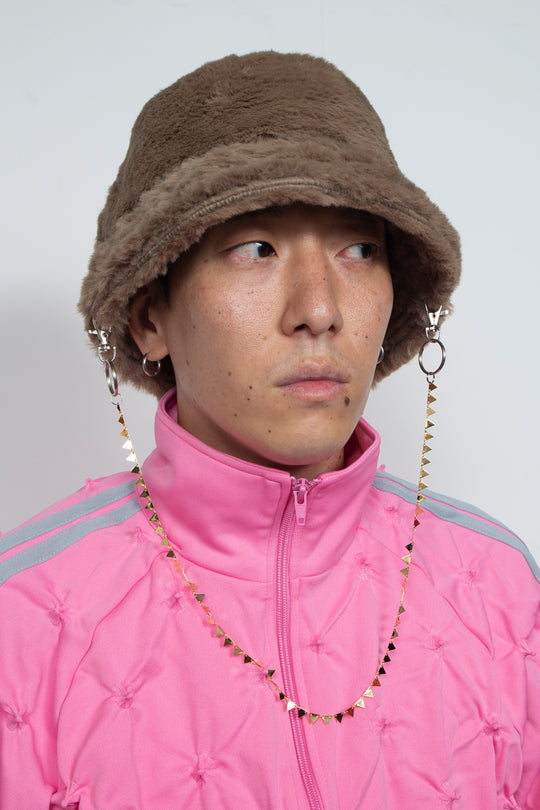 DETACHABLE JEWELRY BUCKET HAT BEIGE