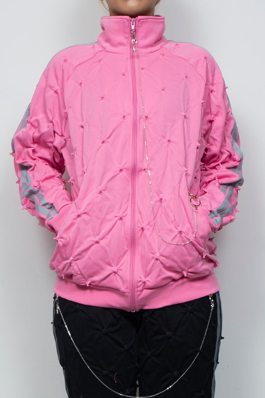 SHIBORI DISTORTION TRACK JKT W/CHARMS PINK