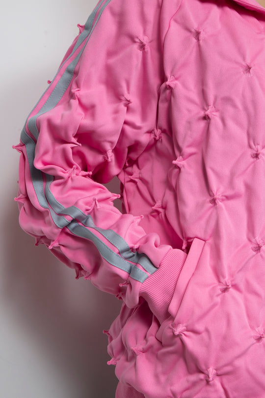 SHIBORI DISTORTION TRACK JKT W/CHARMS PINK