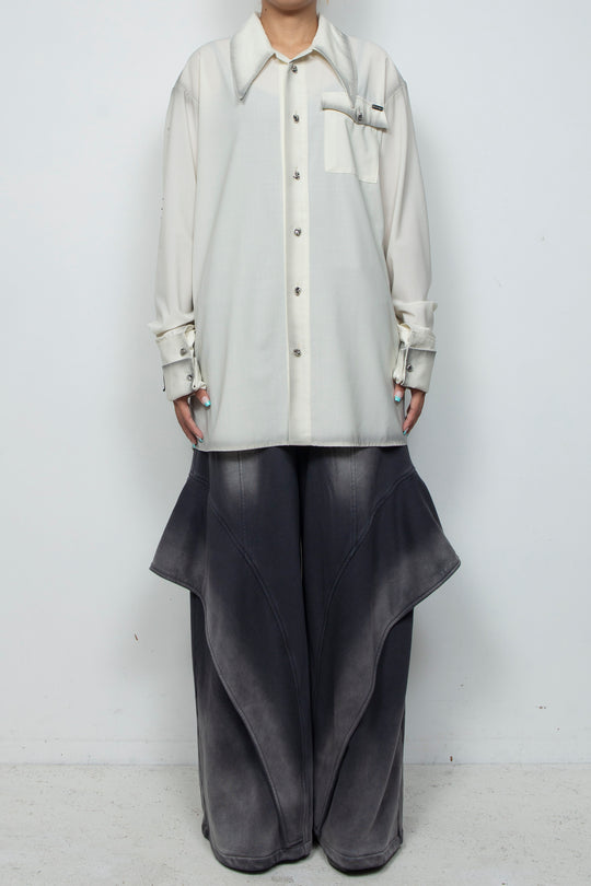 Shadow Effected Stitch Shirt White