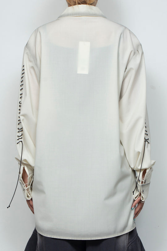 Shadow Effected Stitch Shirt White