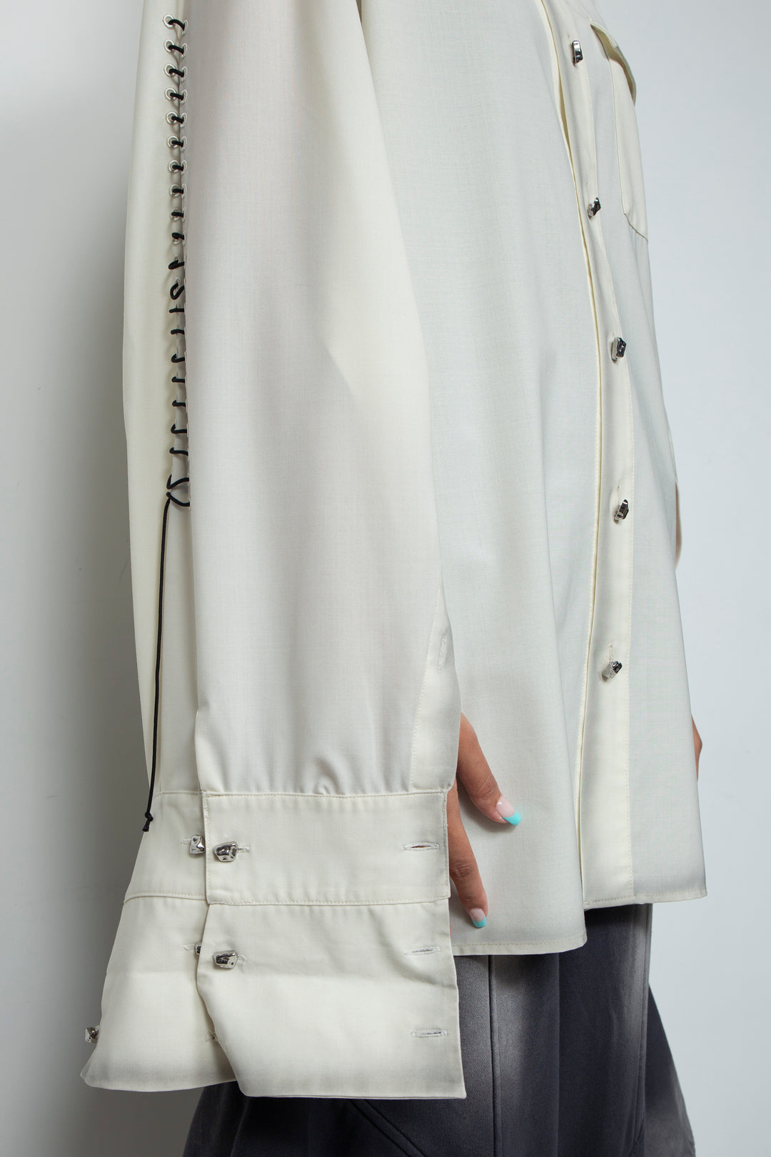 Shadow Effected Stitch Shirt White
