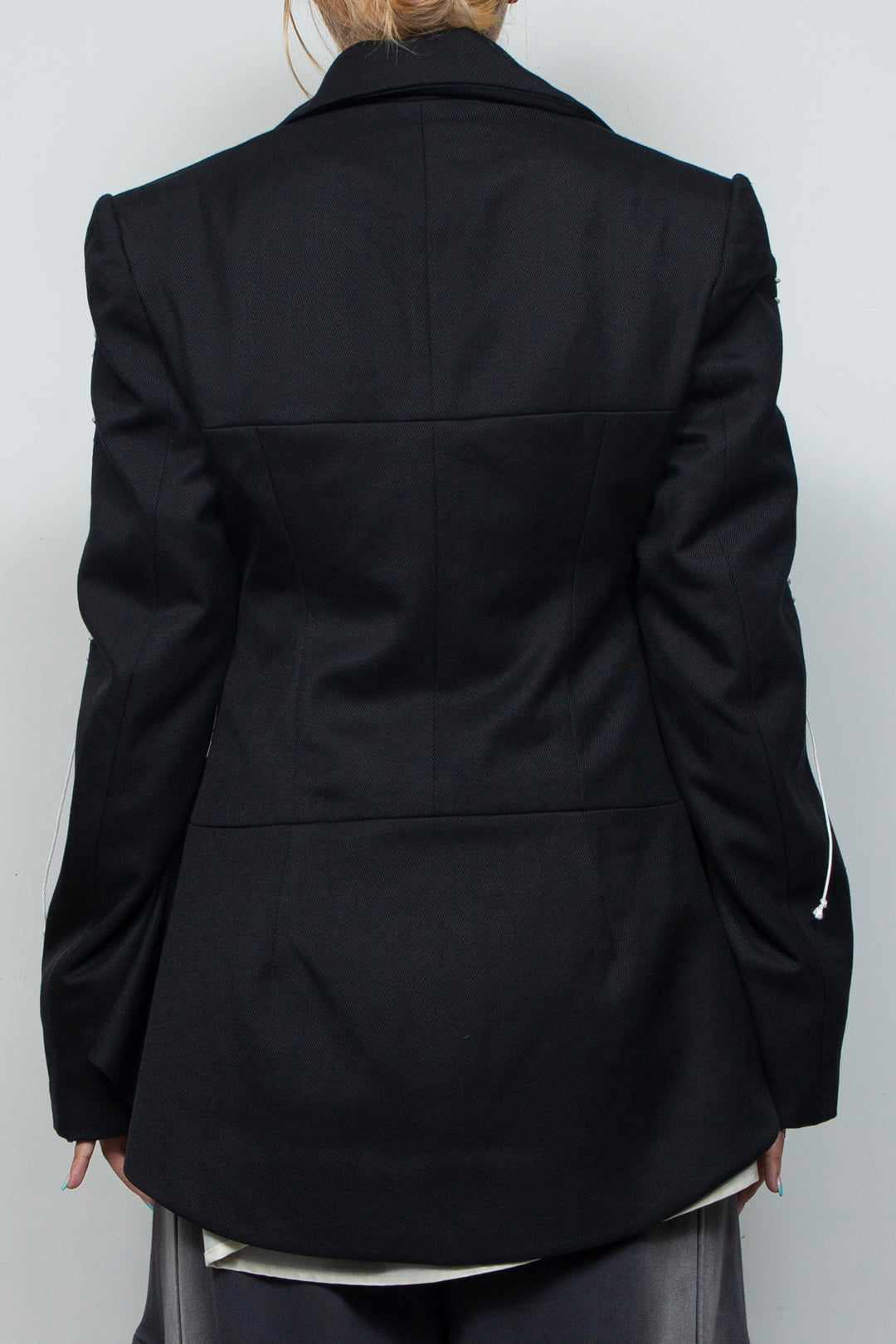 Peaked Flare Layered Jacket BLACK