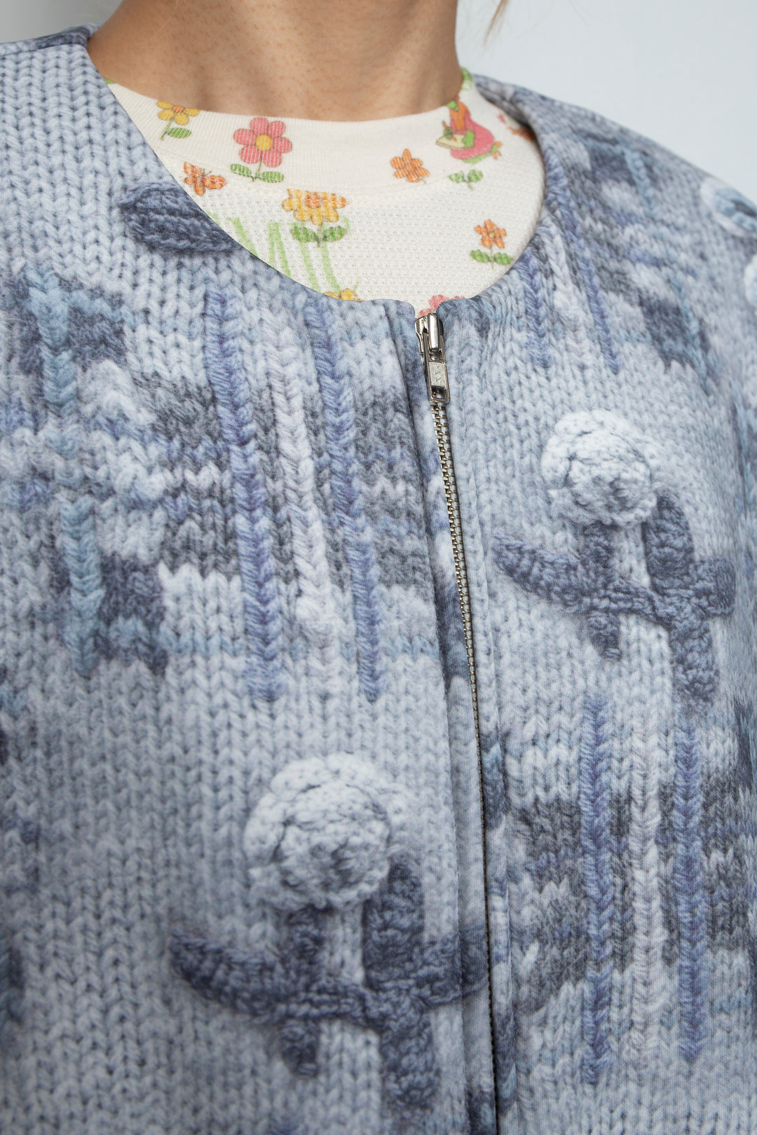Printed Zip Blouson
