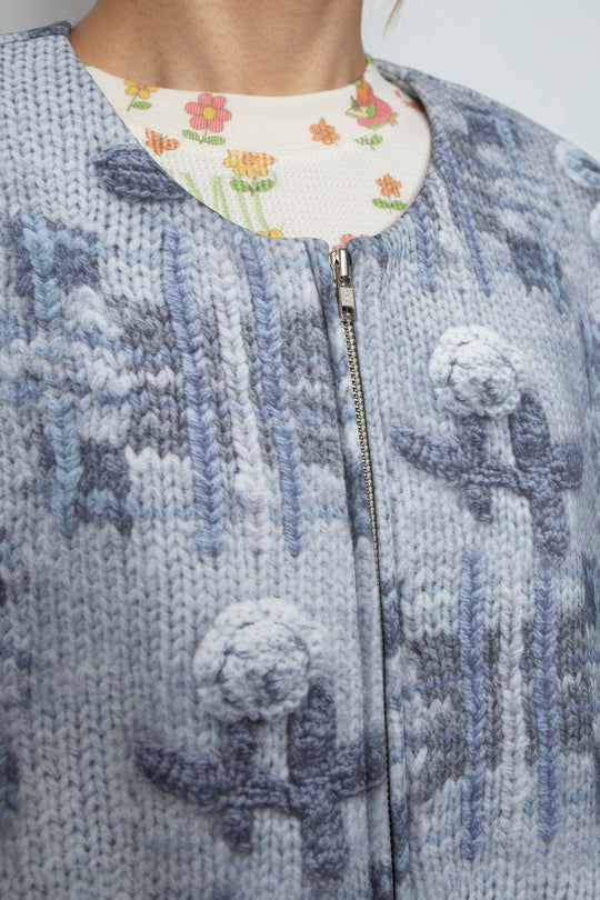 Printed Zip Blouson