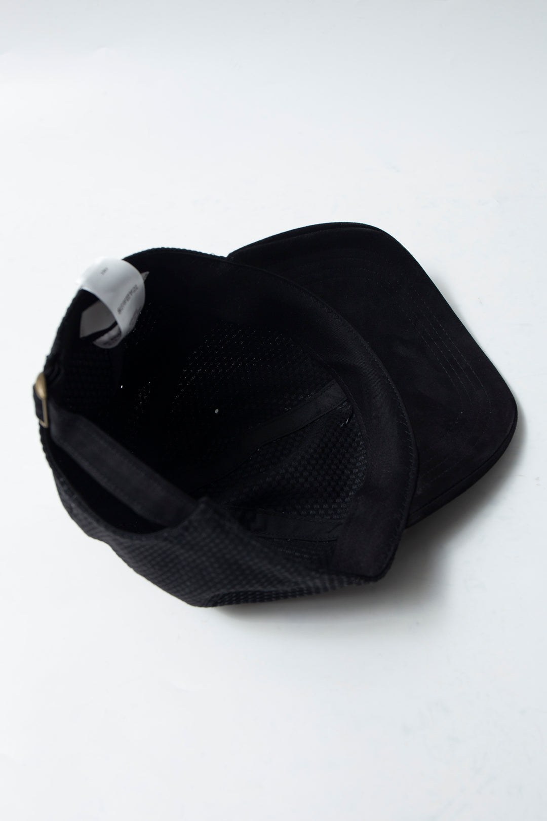 Sashiko × Leather 6panel Cap Black