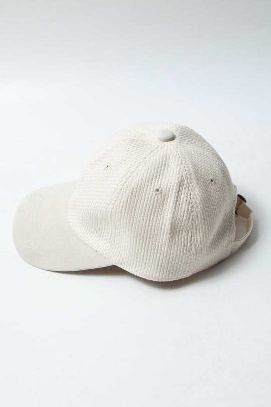 Sashiko × Leather 6panel Cap Ecru