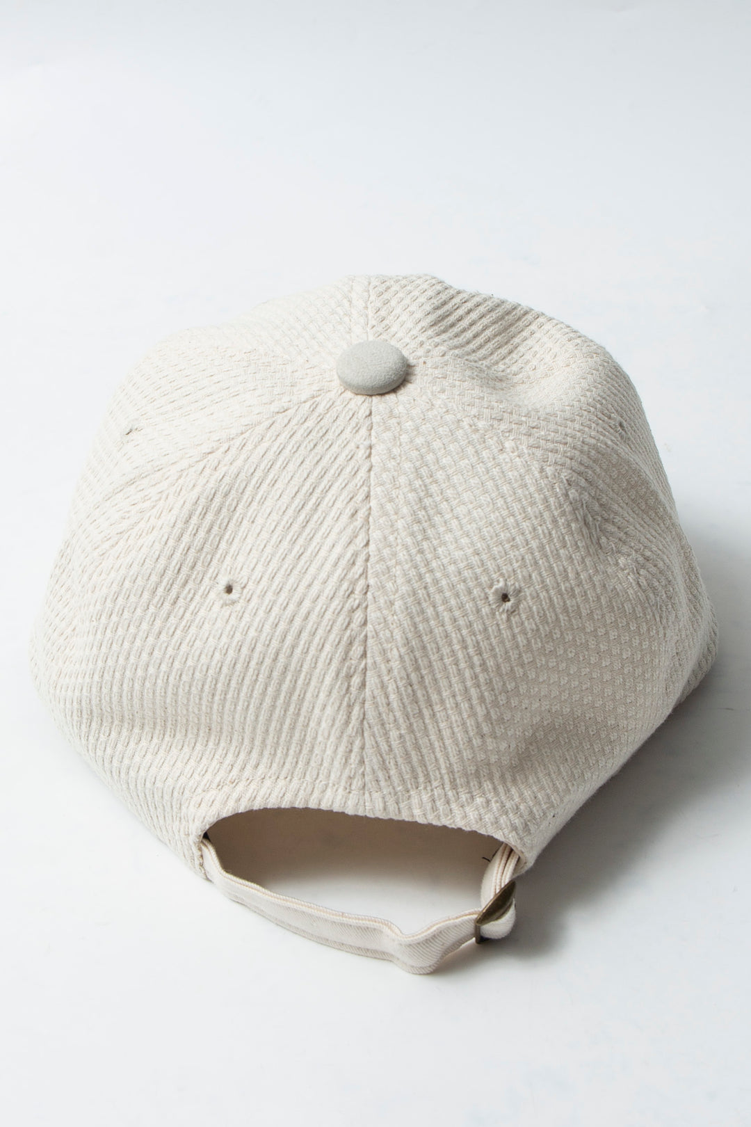 Sashiko × Leather 6panel Cap Ecru