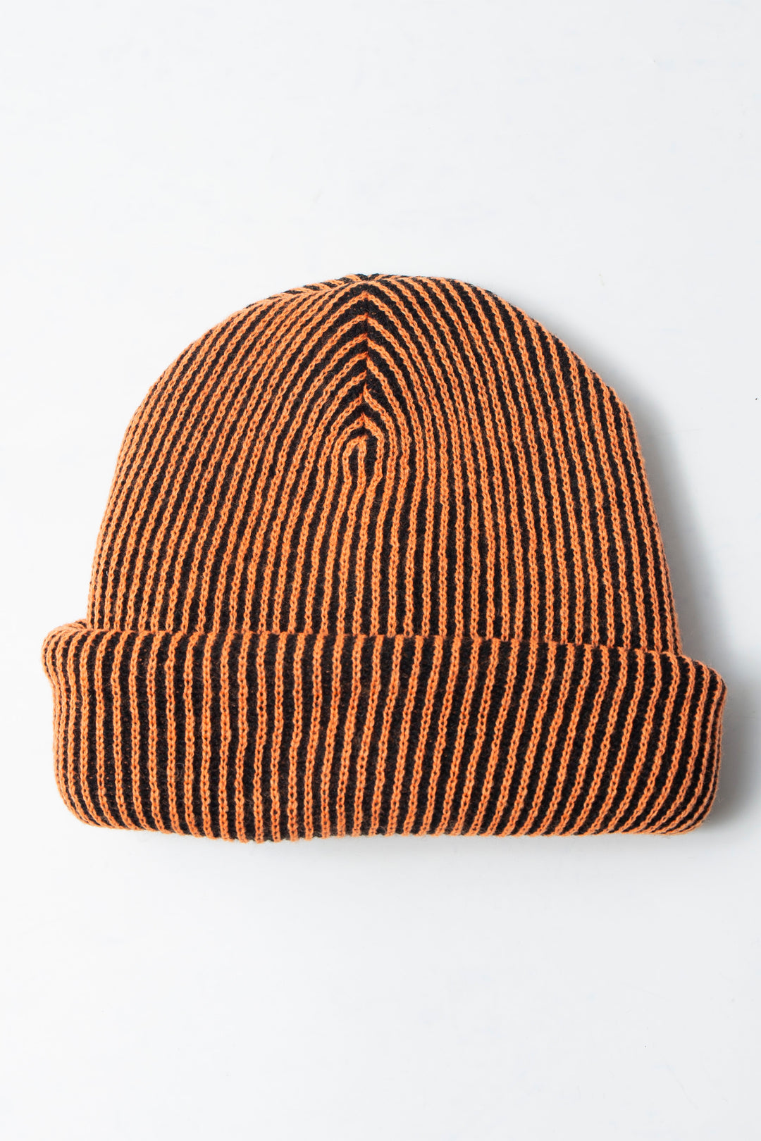 Double Knit Beanie Orange × Black