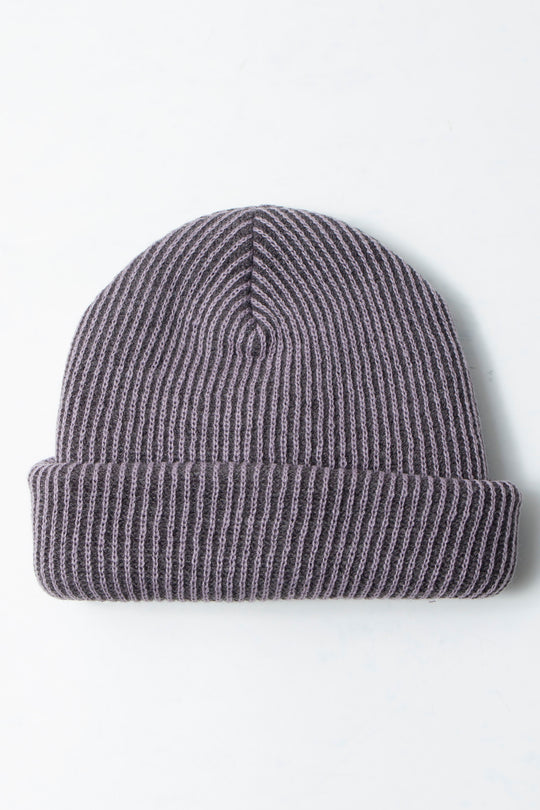 Double Knit Beanie L.Purple × C.Gray