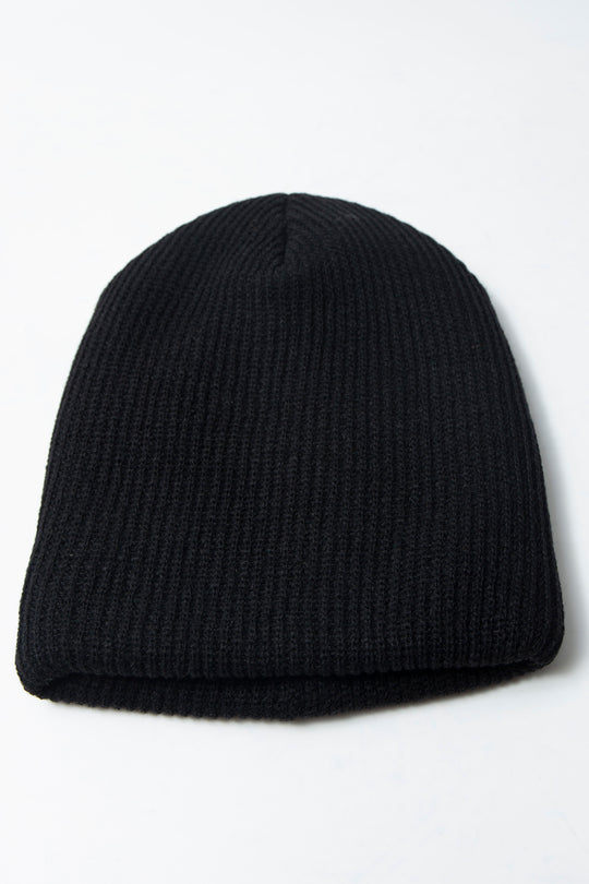 Double Knit Beanie Black