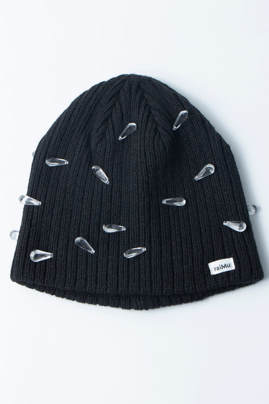 Kirakira Crystal Knit Hat Black