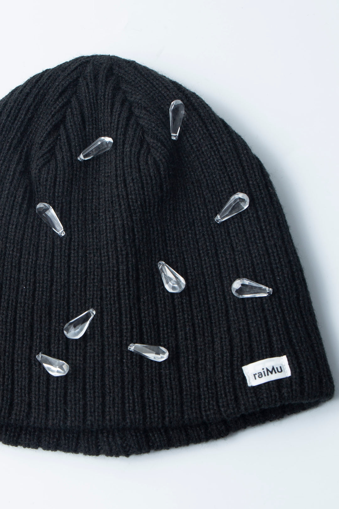 Kirakira Crystal Knit Hat Black
