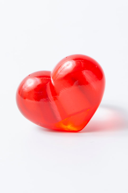 heart ring clear red 15