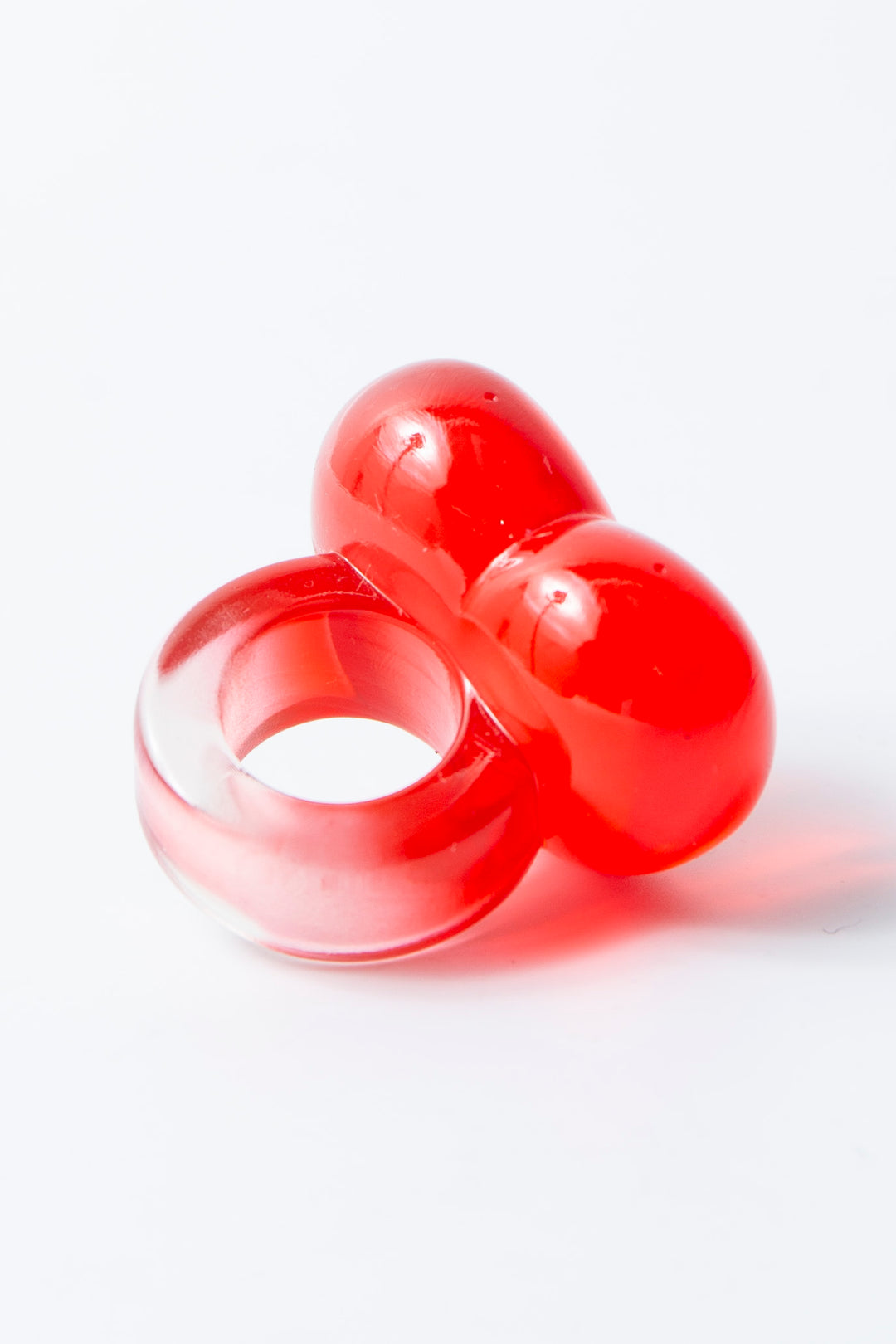 heart ring clear red 15