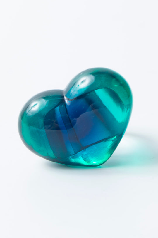 heart ring clear green 10