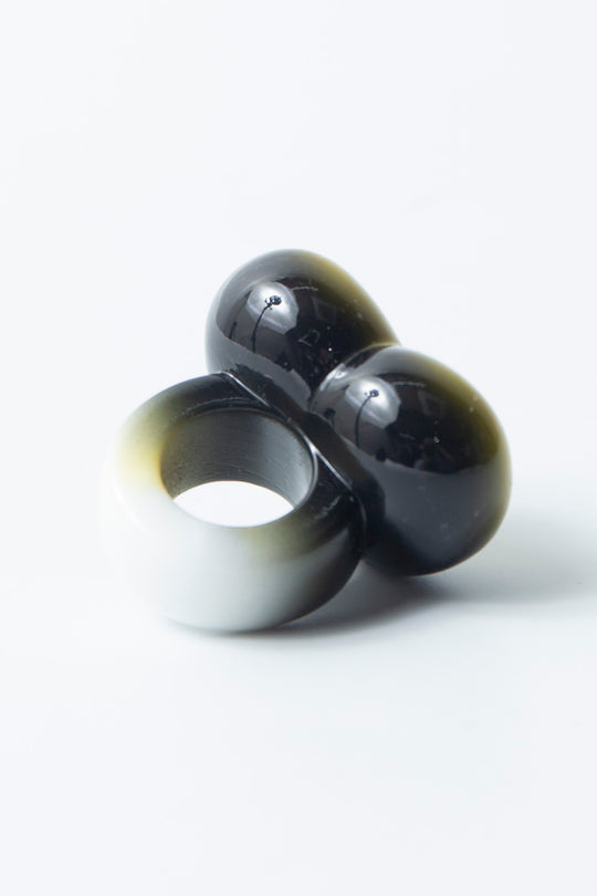 heart ring black × yellow 10