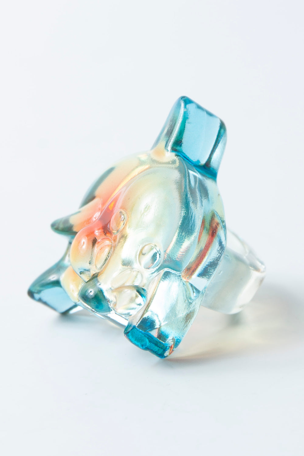dolphin ring clear blue × orange 5