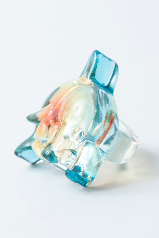 dolphin ring clear blue × orange 5