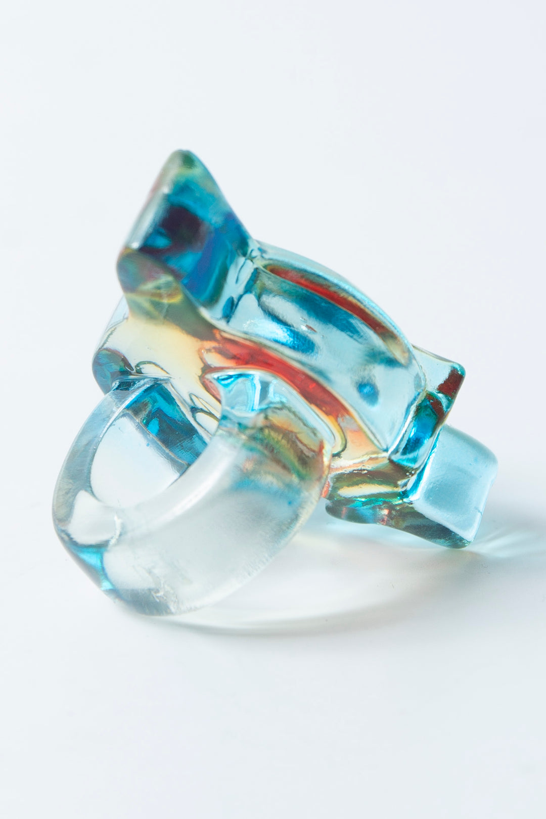 dolphin ring clear blue × orange 5
