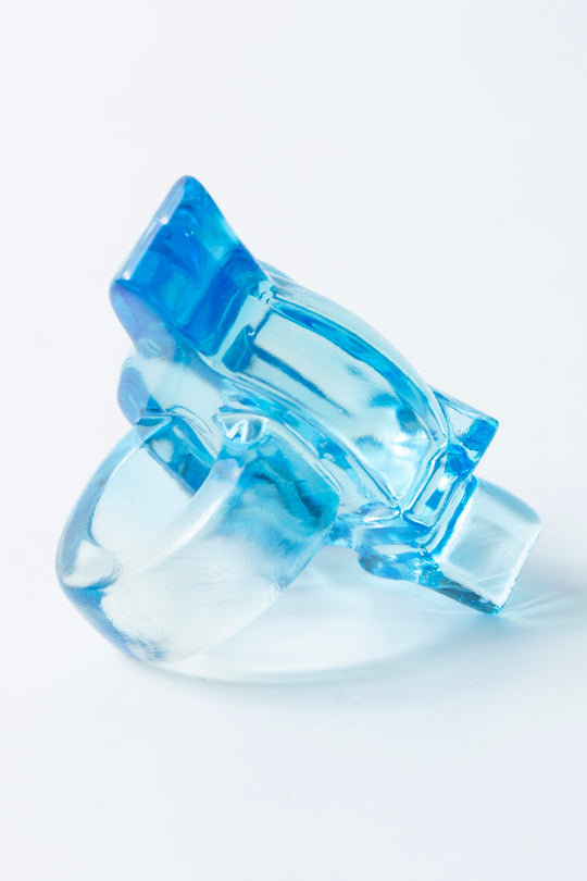 dolphin ring clear blue 12