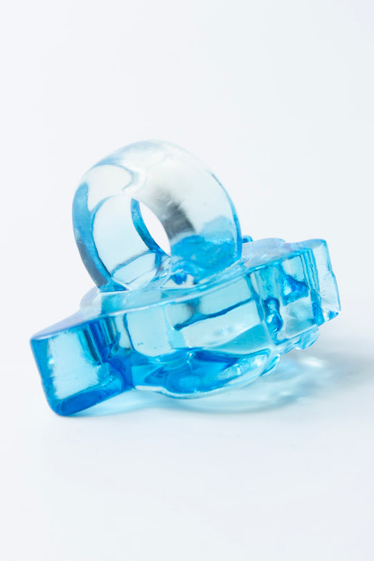 dolphin ring clear blue 12