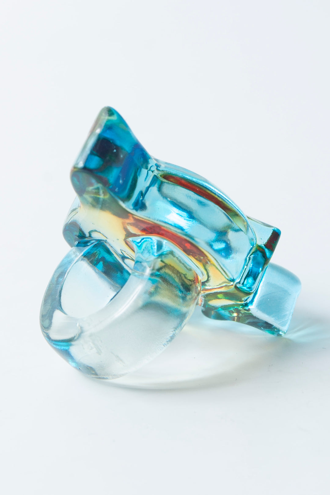 dolphin ring clear blue × orange 12