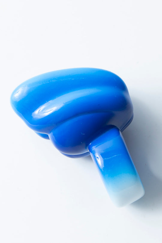 angel wing ring  blue × white 22