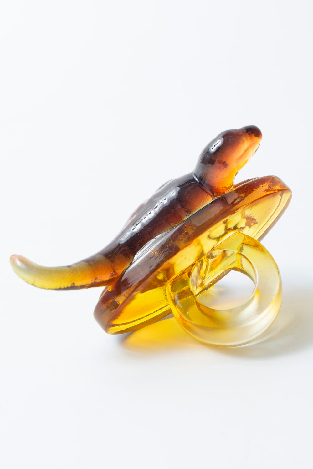 Tyrannosaurus ring clear orange × brown 20