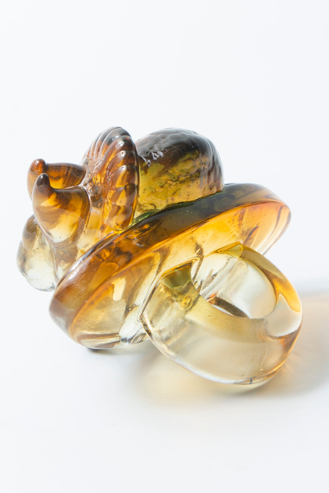 Triceratops ring clear × brown 20
