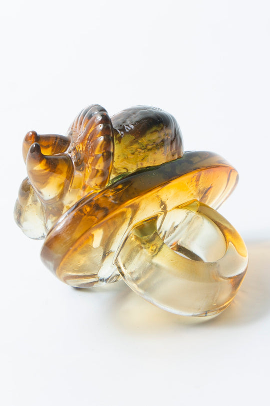 Triceratops ring clear × brown 20