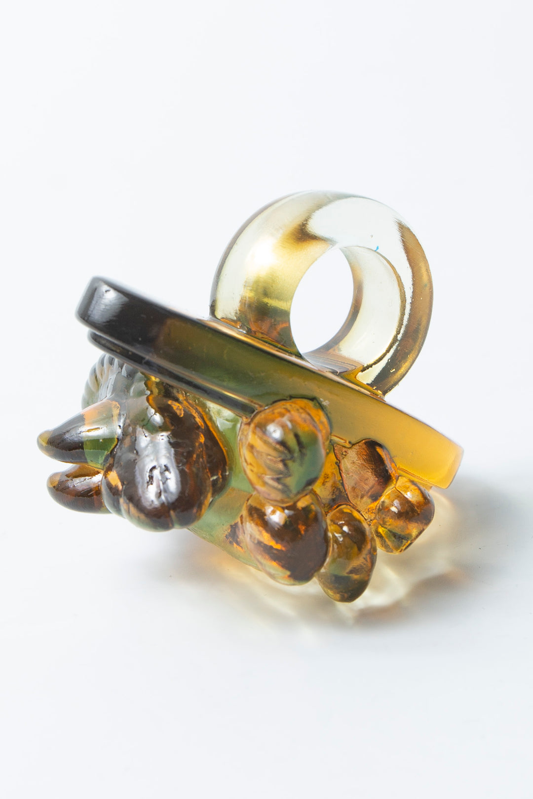 Triceratops ring clear × brown 20