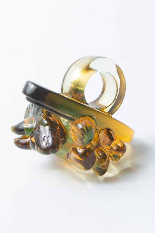 Triceratops ring clear × brown 20