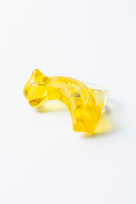 shooting star ring clear yellow 12