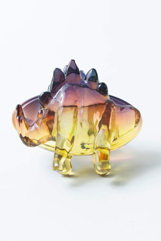 Stegosaurus ring clear yellow × brown 15
