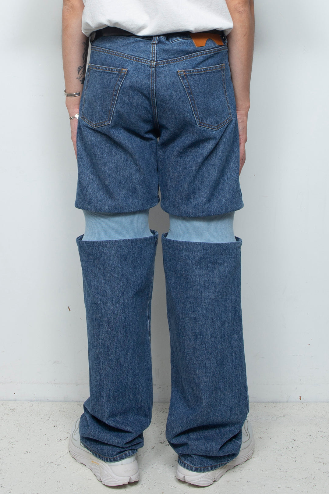 Rib Knit Denim Bottoms Indigo