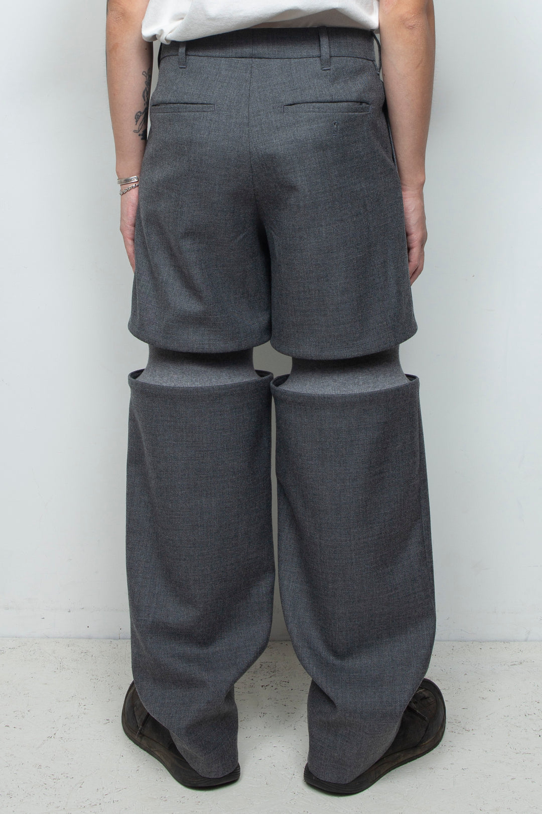 Rib Knit Slacks Gray