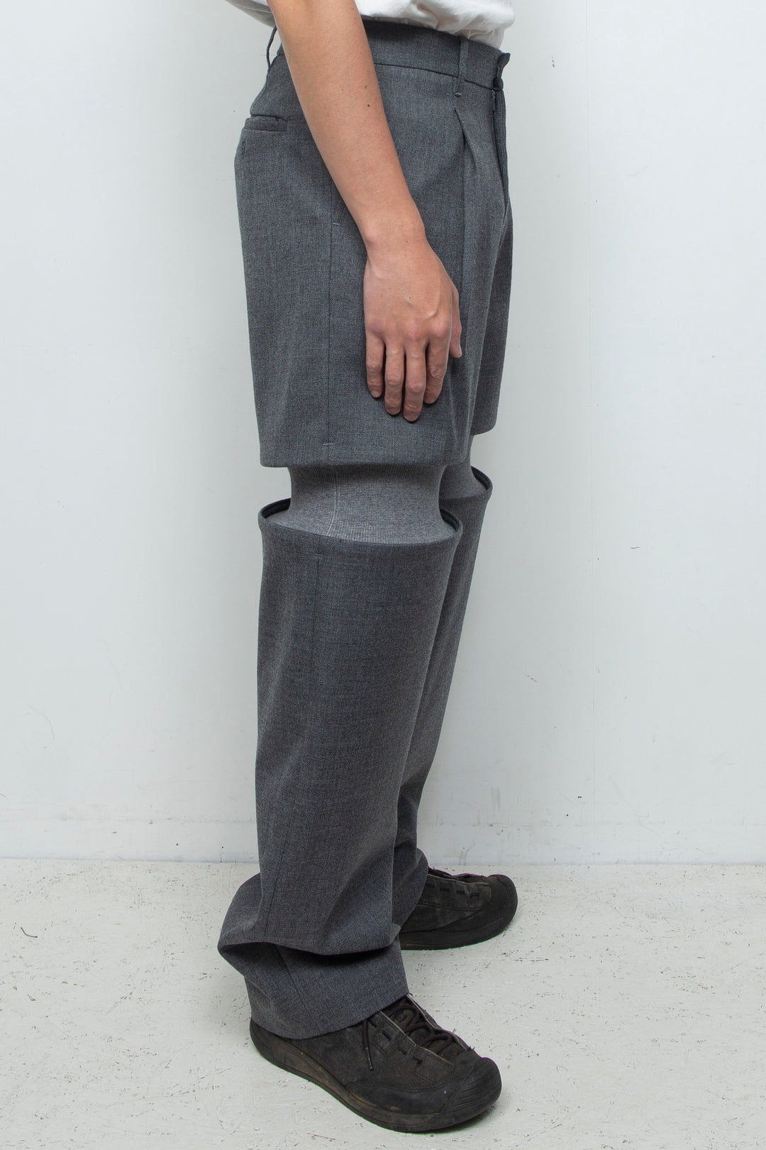 Rib Knit Slacks Gray