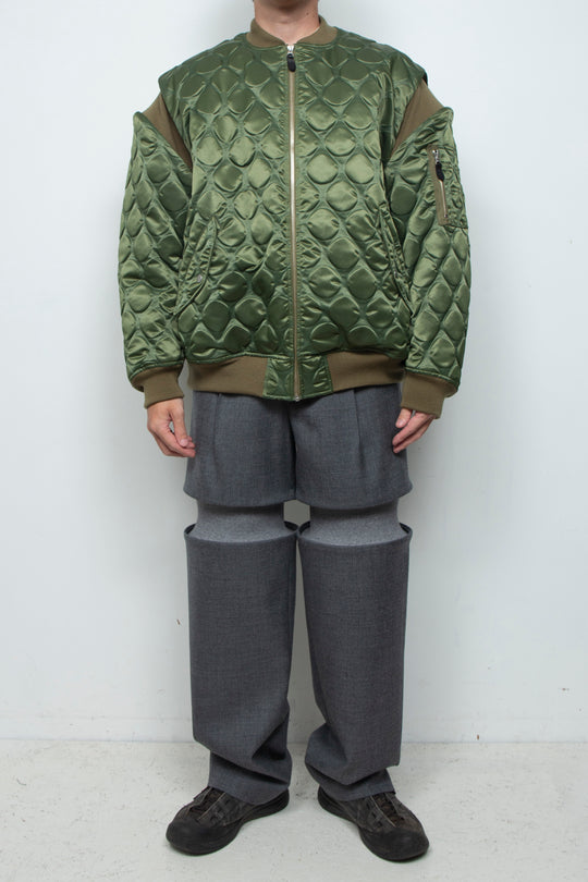 Rib Knit Slacks Gray