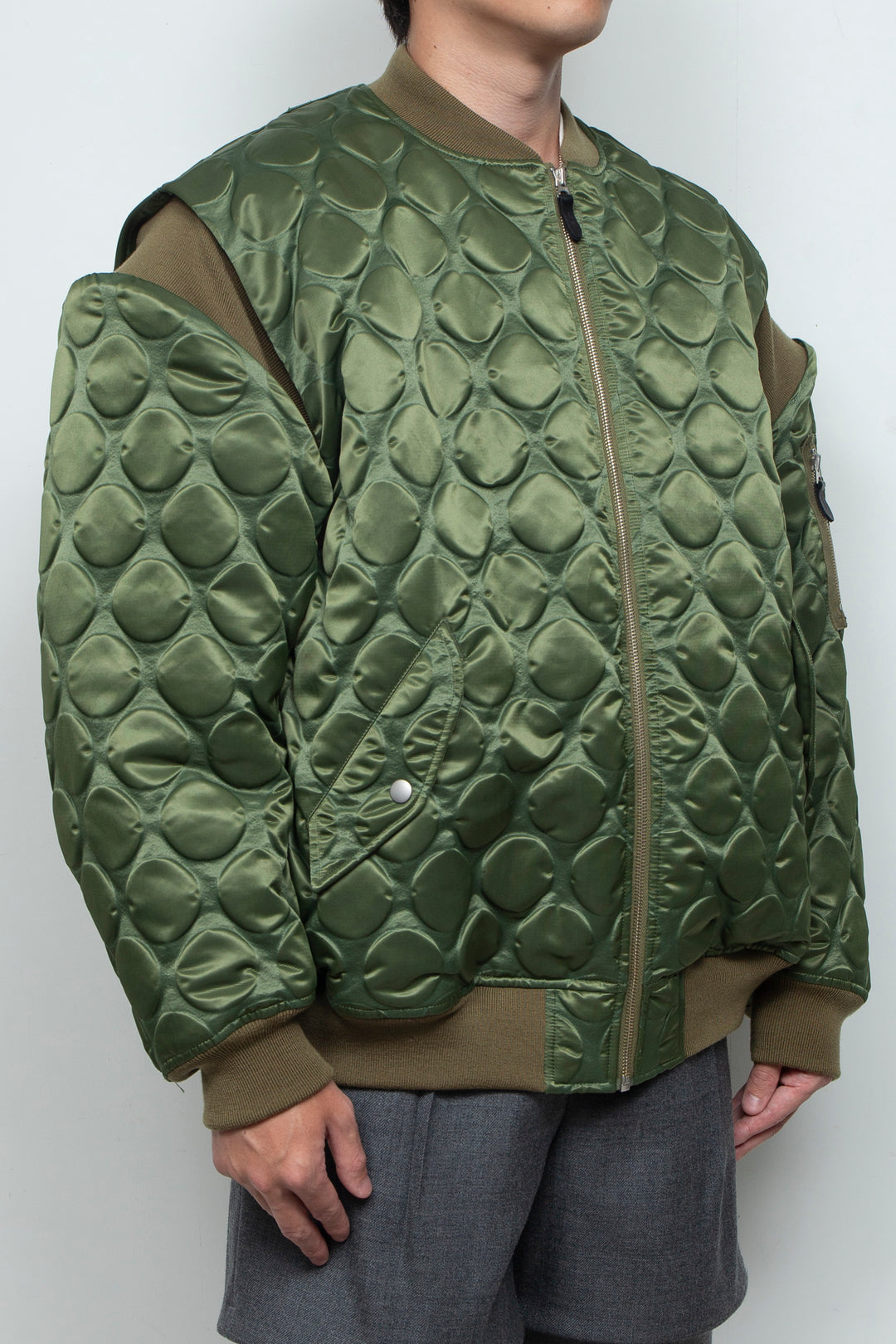 Rib Knit MA-1 Khaki
