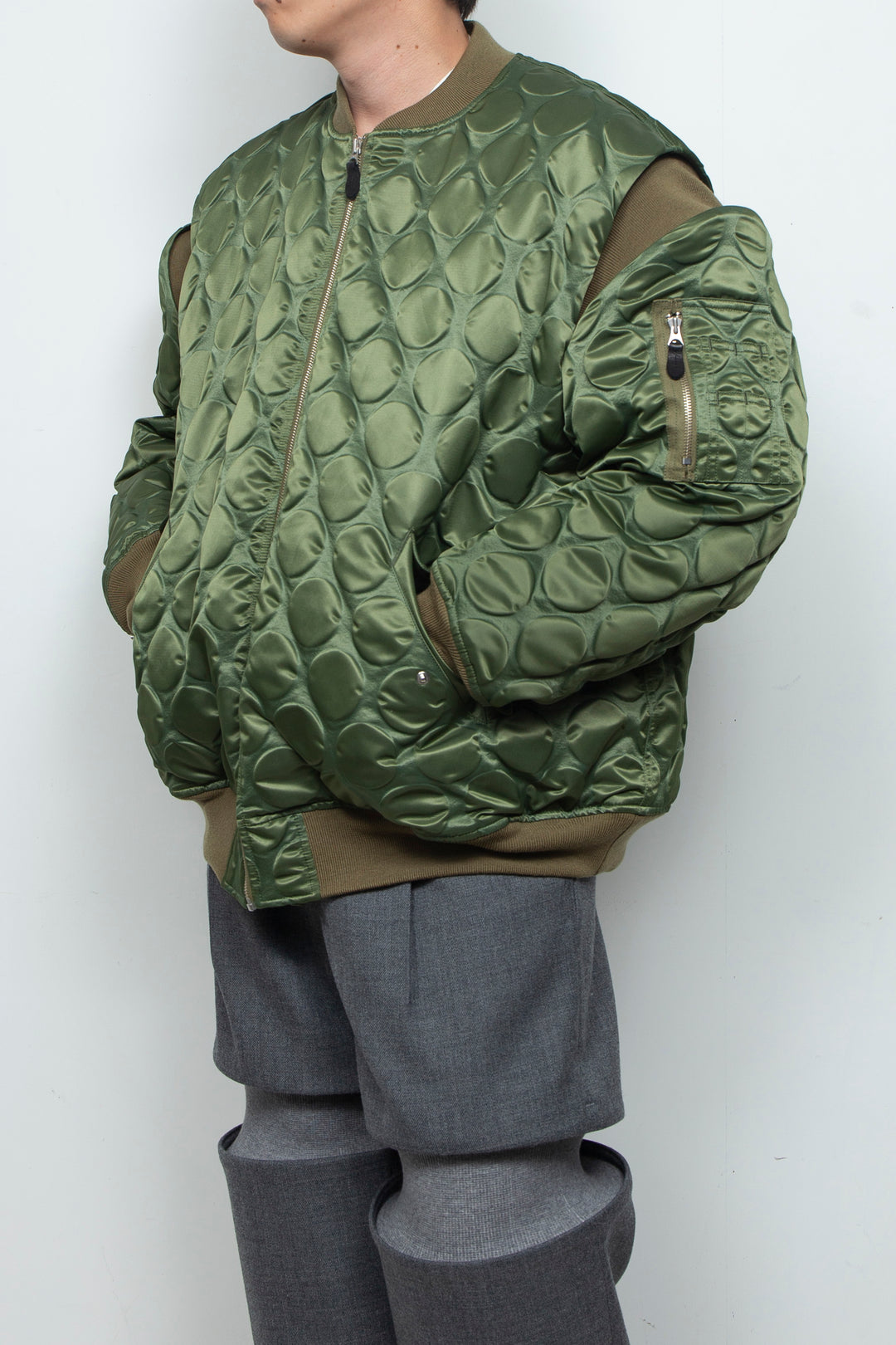 Rib Knit MA-1 Khaki