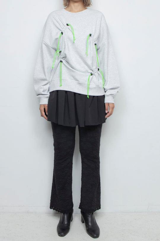 Drawcord Gathered Sweatshirt Ash Gray