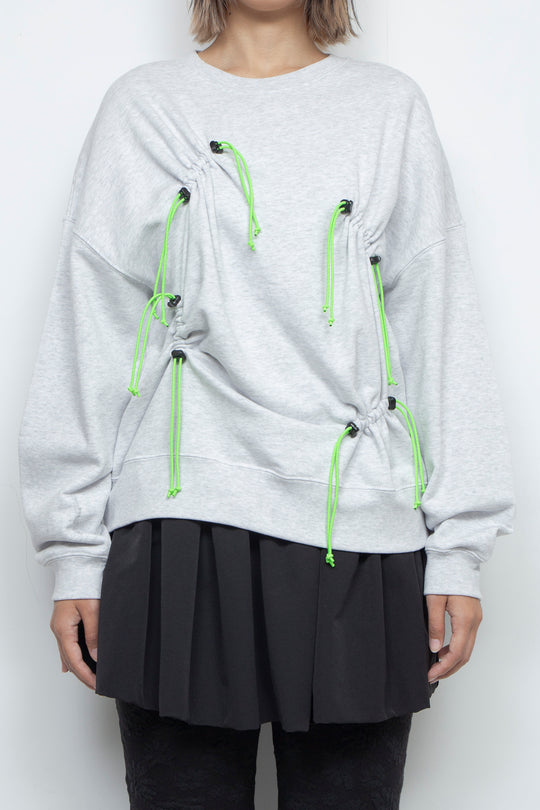 Drawcord Gathered Sweatshirt Ash Gray