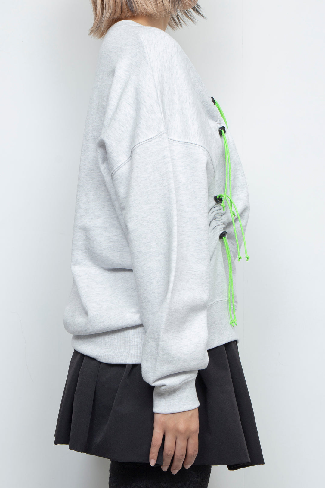 Drawcord Gathered Sweatshirt Ash Gray