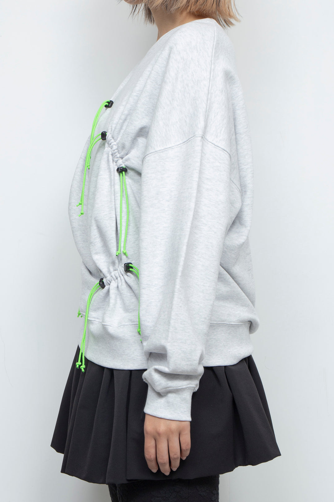 Drawcord Gathered Sweatshirt Ash Gray