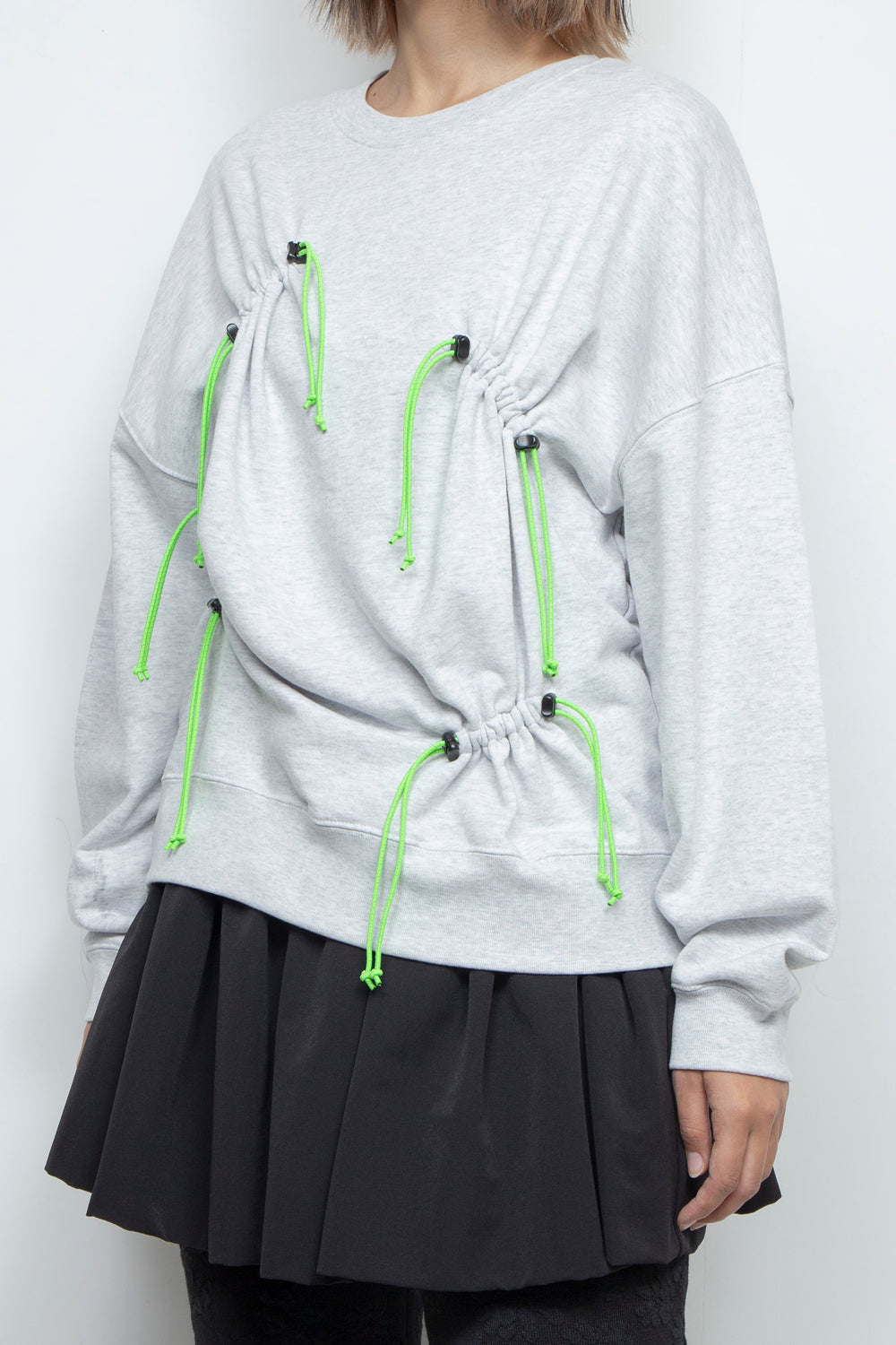 Drawcord Gathered Sweatshirt Ash Gray